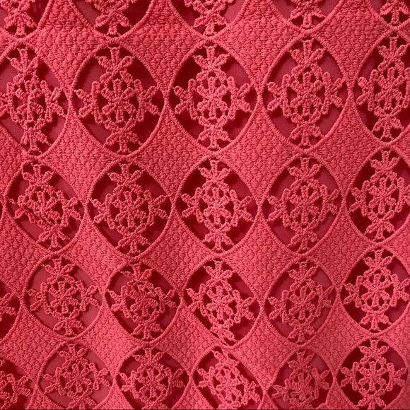 ALYA PEACH CROCHET SHORT SLEEVE MINI DRESS - Picture 4 of 8